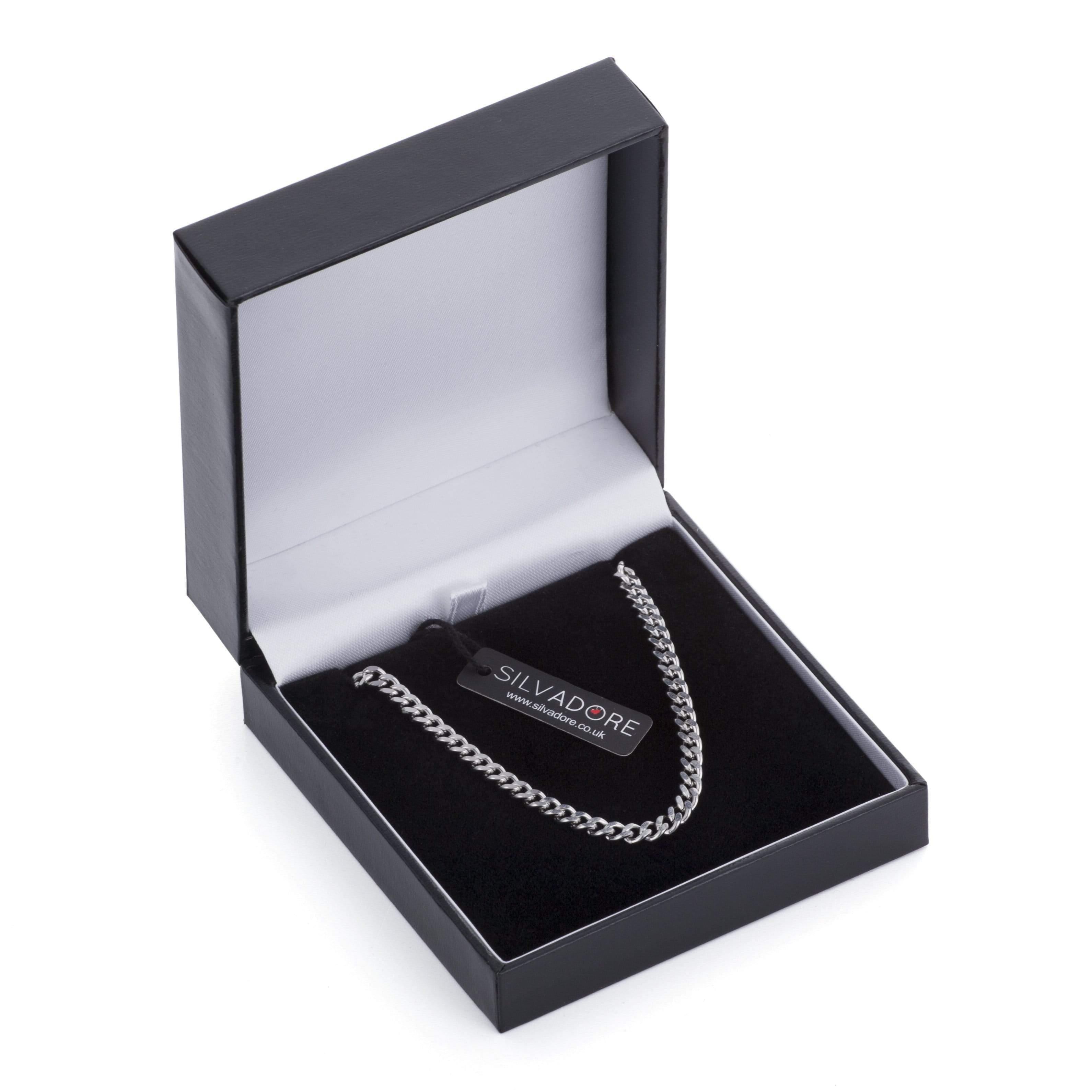 Silver Steel Necklace Big Chain For Men 5mm Cuban Rope Chain Stack