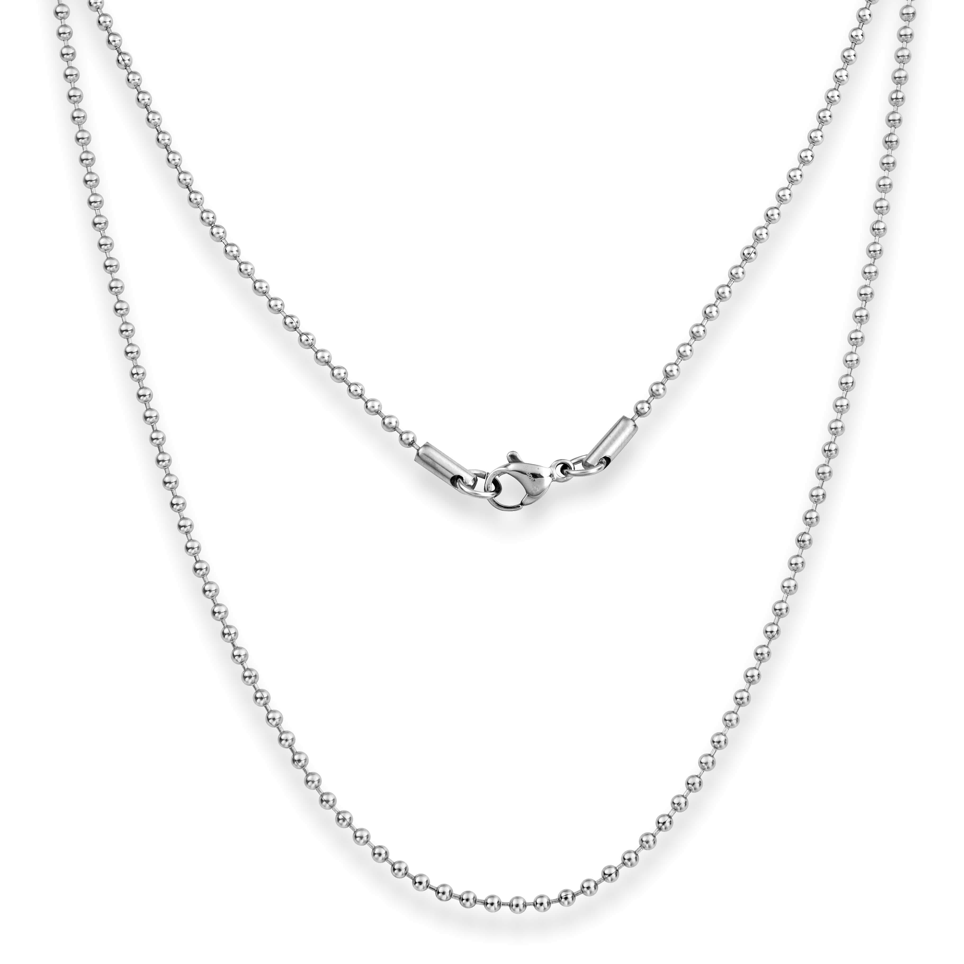 Stainless Steel 14 Inch Silver Chain Necklace Sterling Silver Necklace FEEL STYLE Stainless Steel Rope Chain –