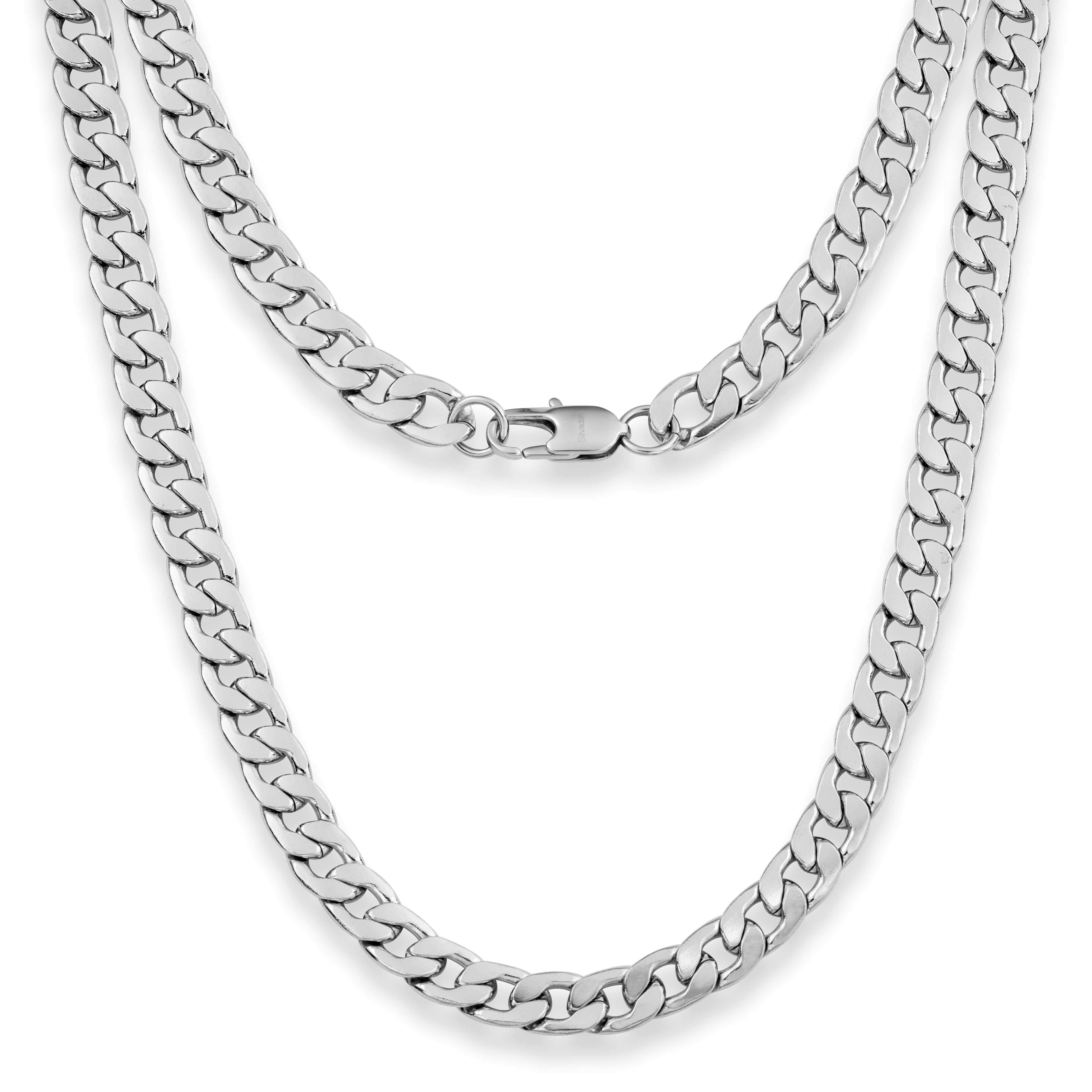 Chaîne En Acier Inoxydable Argentée Nakabh Pour Homme Et Garçon - 55 Cm - Hypoallergénique, Sans Nickel