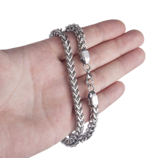 Mens Boys Silver Stainless Steel Curb Link Chain Necklace - 3~15mm Width, 14-46" Length