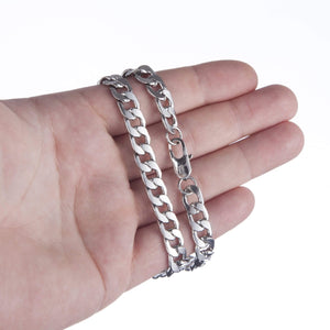 Stainless steel curb link on sale chain