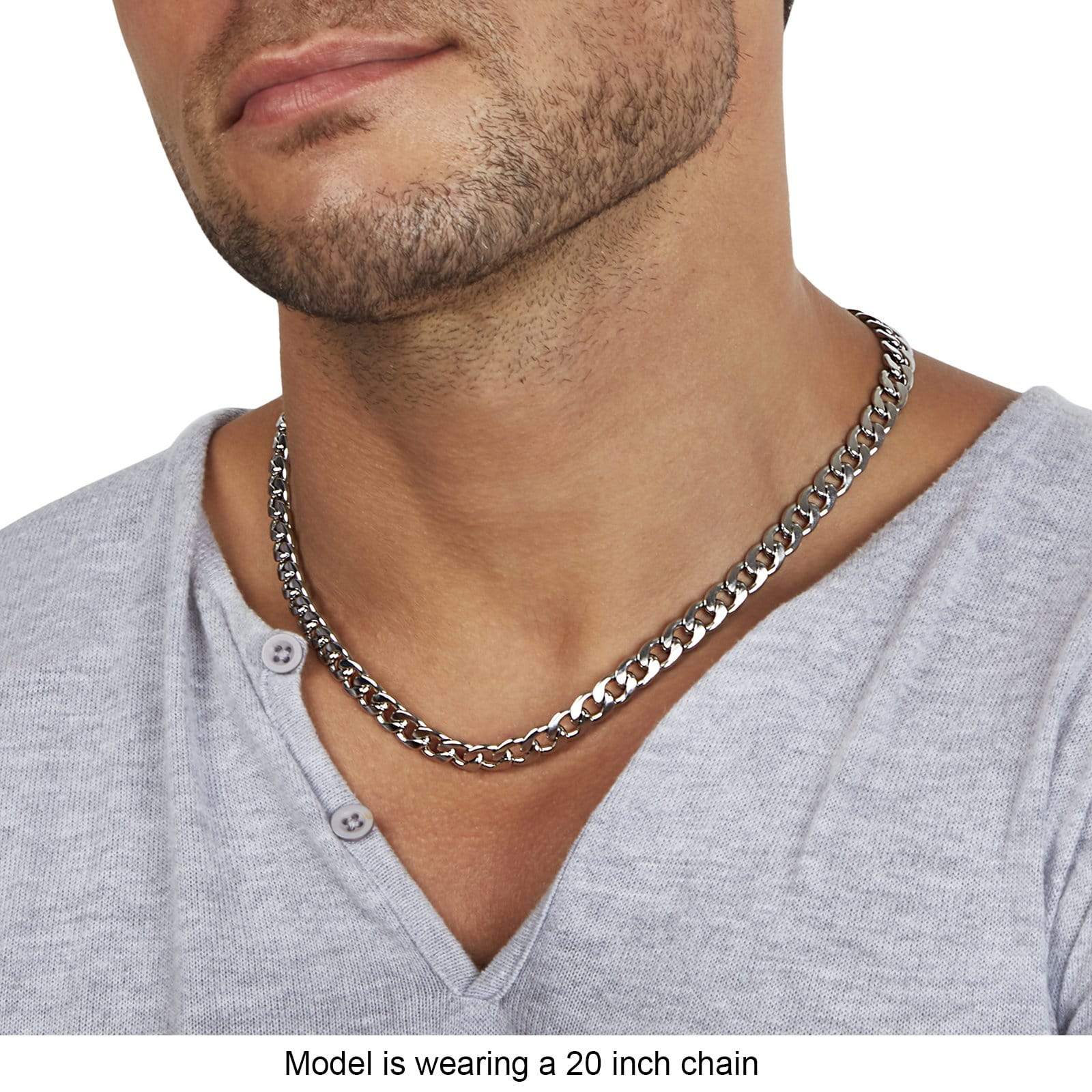 Cuban Link Chain Mens Silver Thin Chain Men's Sterling Silver